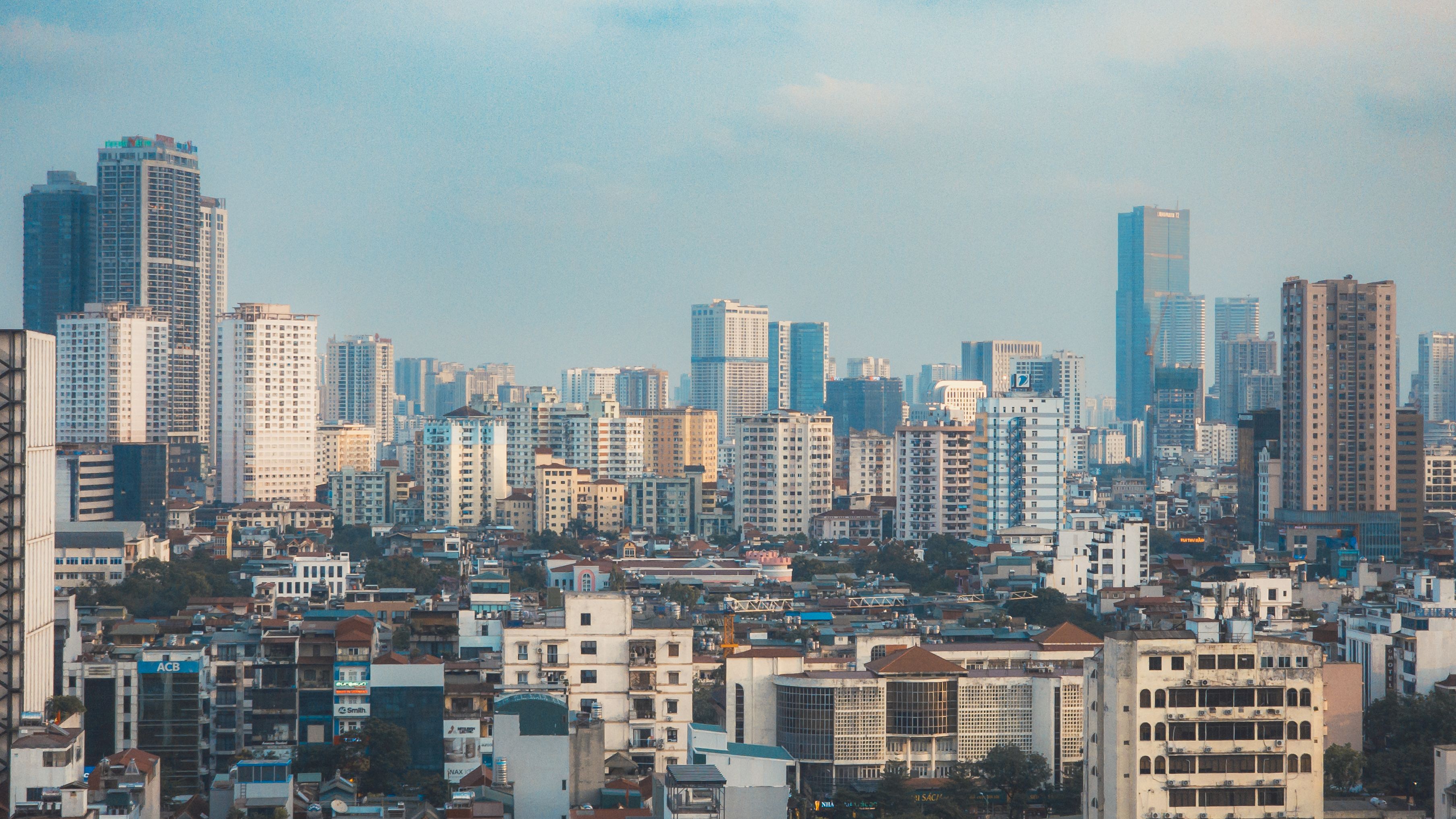 Hanoi city skyline with modern skyscrapers and urban landscape
